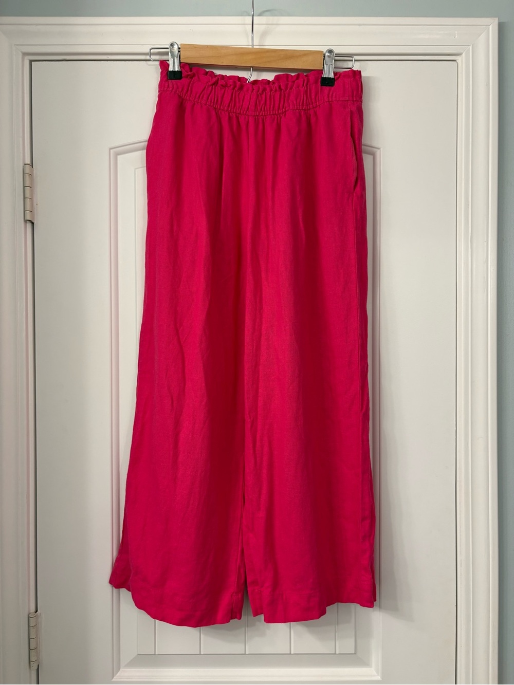 Love Tree Pink Cropped Wide-Leg Elastic Waist Pants